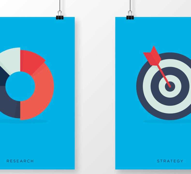 Graphics pinned on a wall