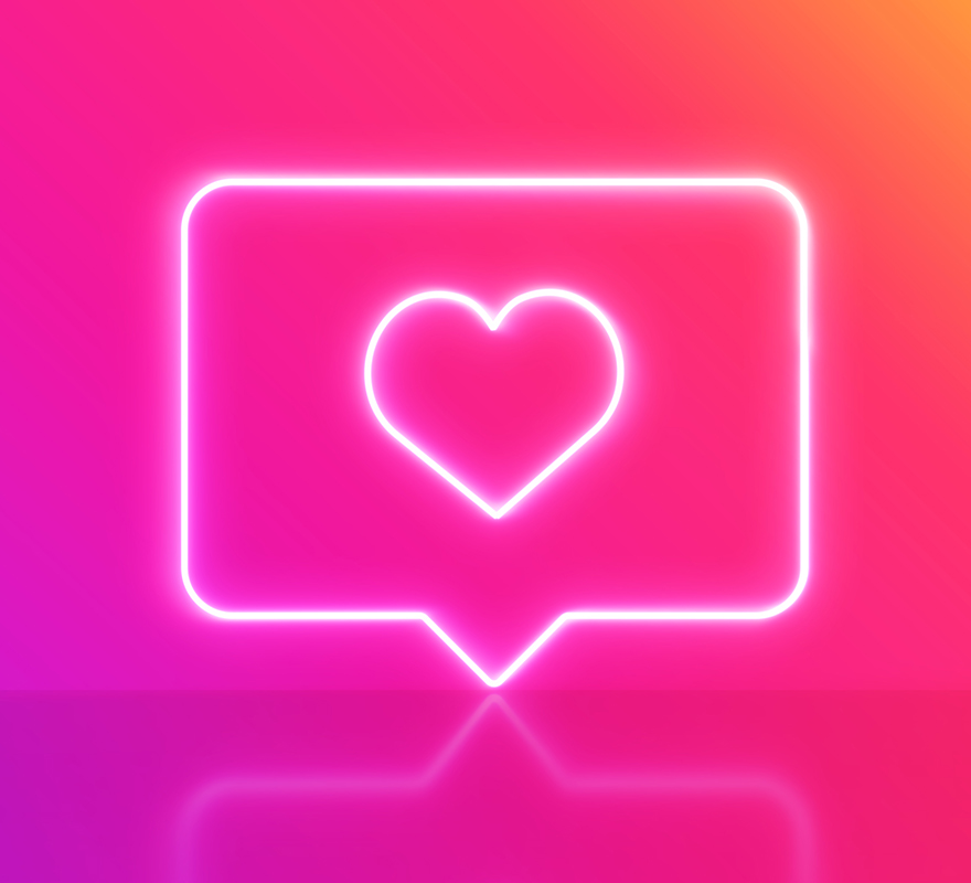 A heart in a chat bubble
