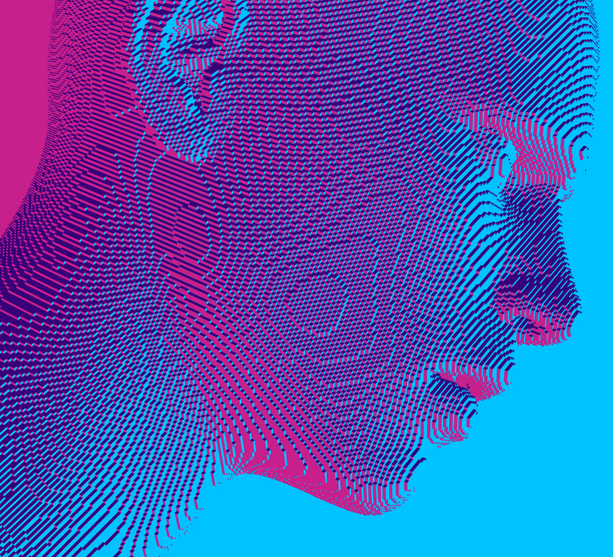Digital art of a human face